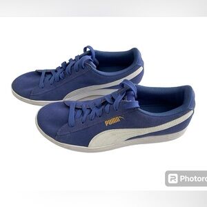 Puma Vikky Blue Suede Softfoam Classic Sneaker Shoes